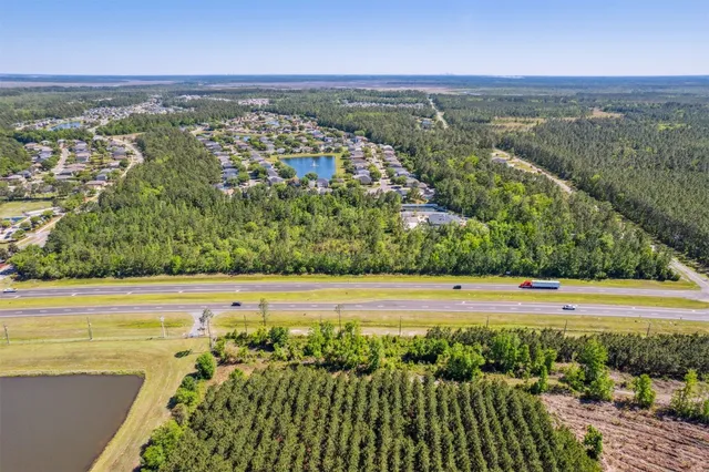 a view of a city with an ocean beach