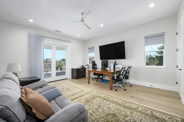 a view of a room with racks