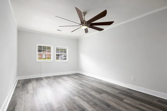 a view of small space with windows