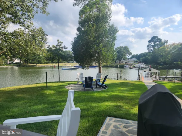 a view of a lake in middle of the town