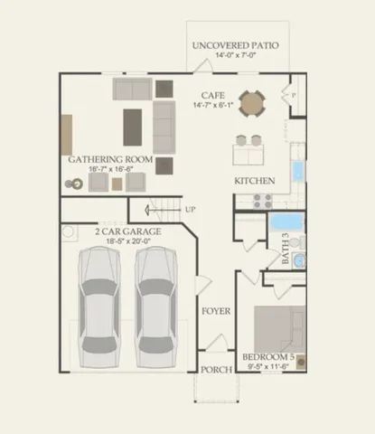 a utility room with a sink and a painting on the wall