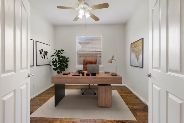 a room with furniture and window