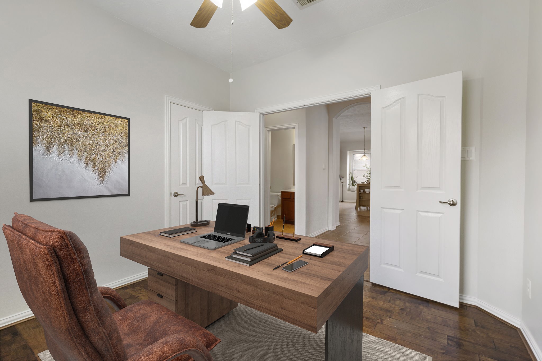 3111 Clover Trace Drive Spring, TX 77386 - Photo 32 of 50 Virtually staged to show home office area with furniture.