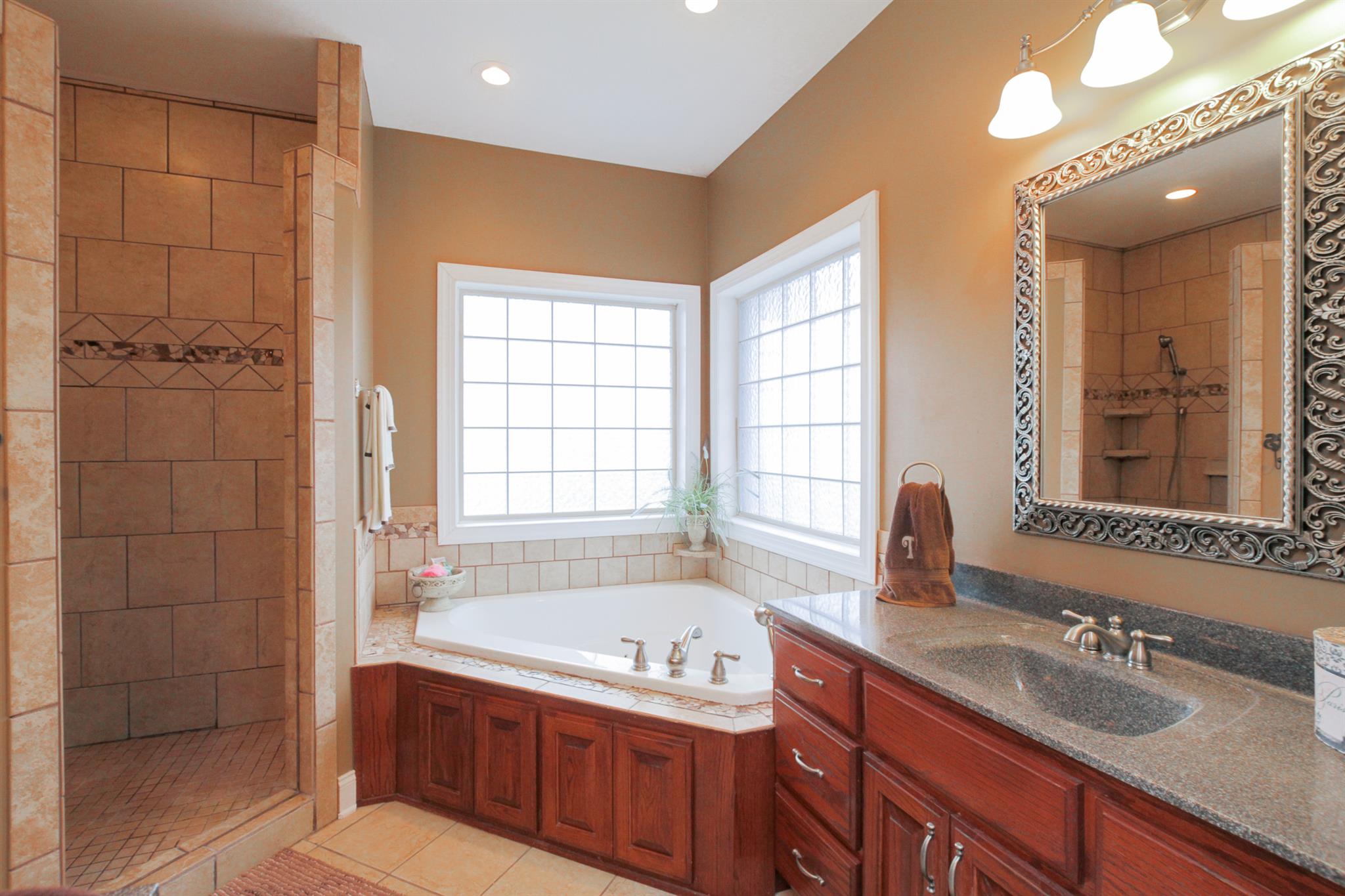 3463 Ott Wilson Road Springfield, TN 37172 - Photo 17 of 30 a bathroom with a tub sink double vanity granite and shower