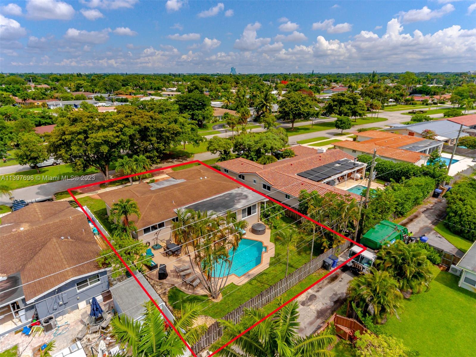 307 North Rainbow Drive Hollywood, FL 33021 - Photo 10 of 74 an aerial view of residential houses with outdoor space and a street view
