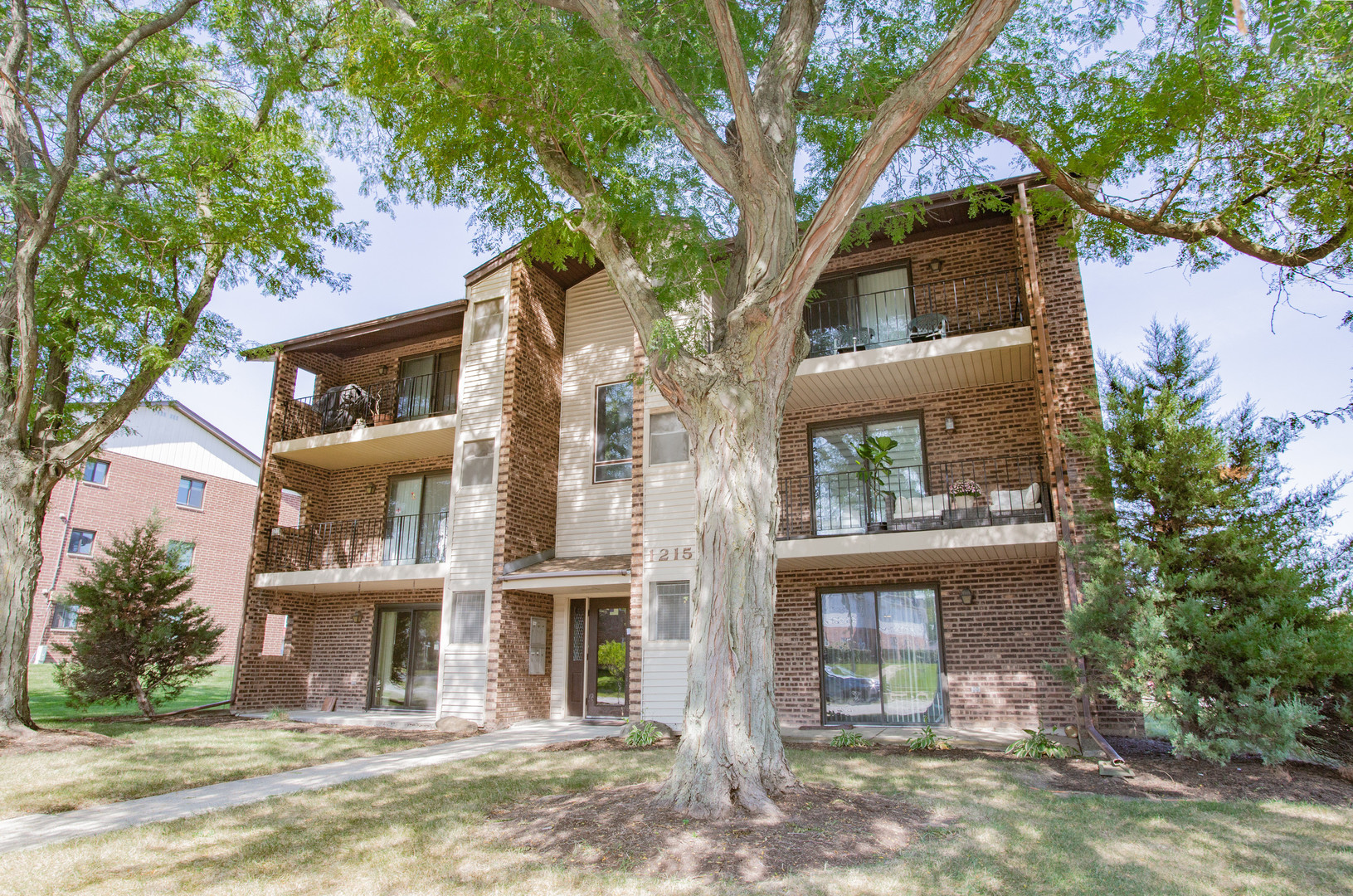 1215 Chalet Road, Unit 101 Naperville, IL 60563 - Photo 22 of 36 a front view of a residential houses with yard and trees