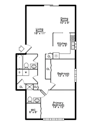 a picture of a bench in a building