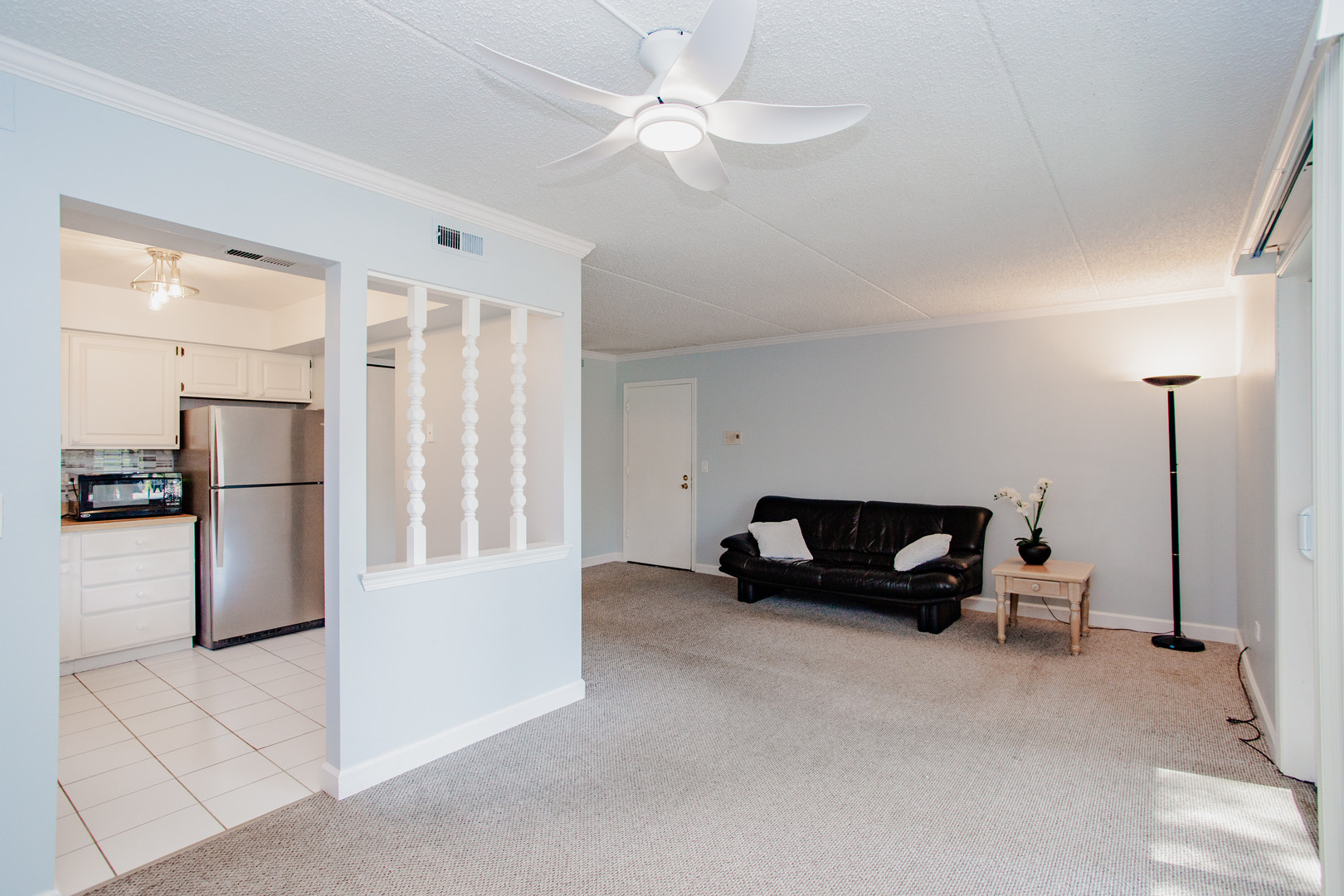 1215 Chalet Road, Unit 101 Naperville, IL 60563 - Photo 7 of 36 a living room with furniture and a refrigerator