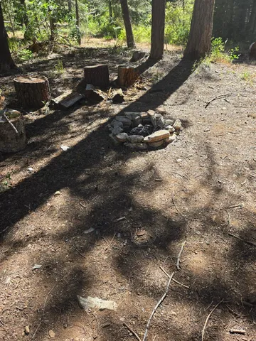 a backyard of a house with lots of green space