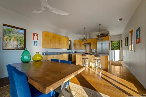 a view of a balcony with chairs