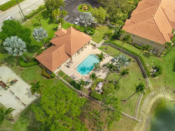 an aerial view of a house
