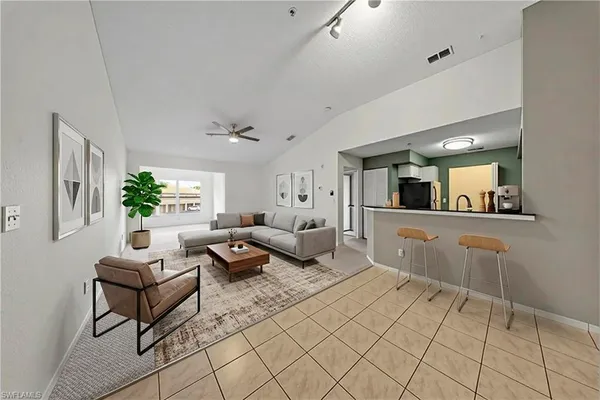 a living room with furniture