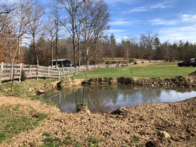 a view of a lake with trees