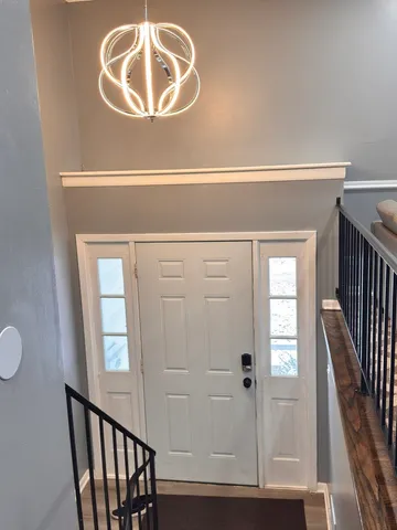 a view of a hallway with entryway