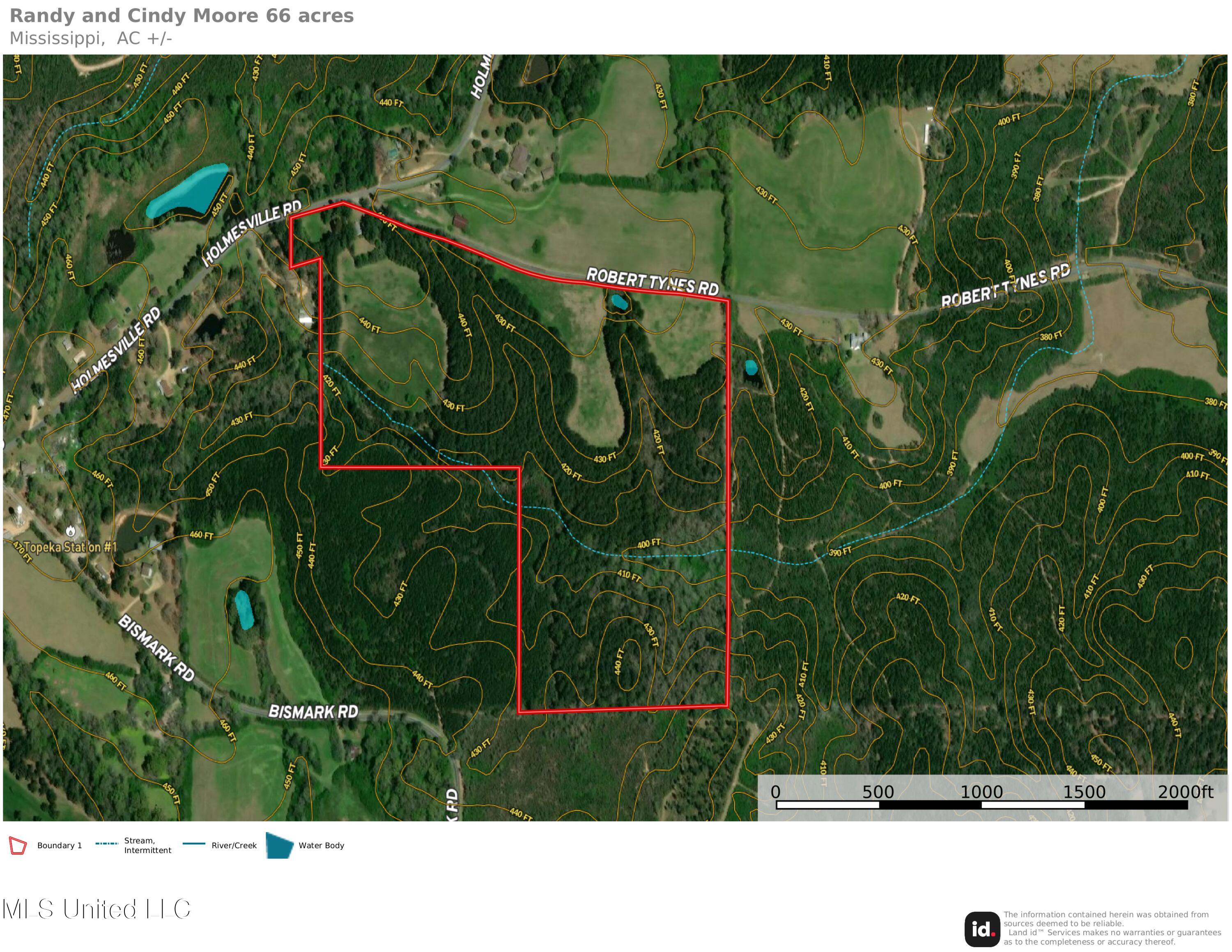 1262 Holmesville Road Jayess, MS 39641 - Photo 75 of 76 Moore 66 acres Contour Map