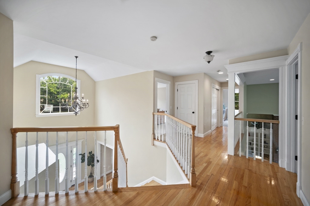 32 Bulkley Road Sudbury, MA 01776 - Photo 19 of 39 a view of a hallway with wooden floor and staircase