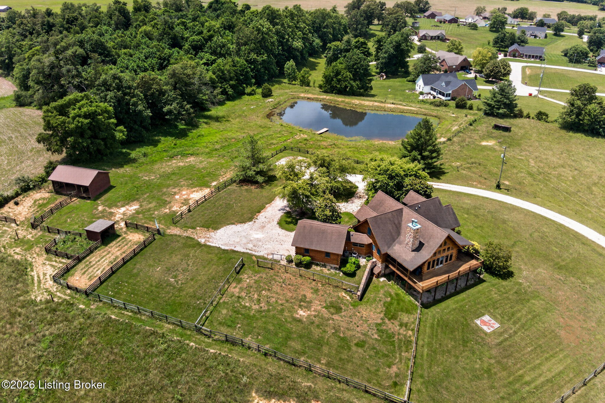 771 Mud Splash Road Elizabethtown, KY 42701 - Photo 8 of 85 Sweeping aerial views reveal the true scale and beauty of this remarkable property, where open land meets natural surroundings