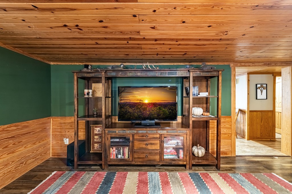 134 Ebenezer Road Ellijay, GA 30536 - Photo 18 of 85 Living room with pine ceilings and chair rail