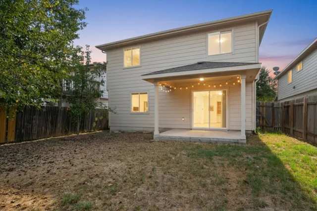 a view of backyard of house