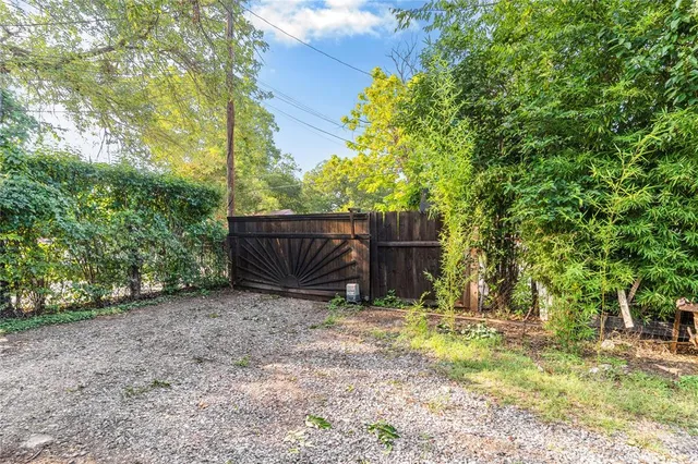 a view of backyard with tree