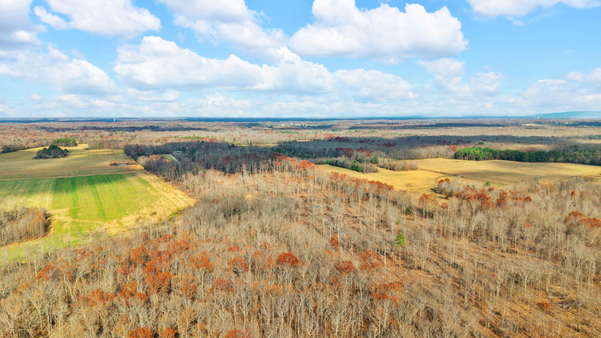 a view of a lake with a city