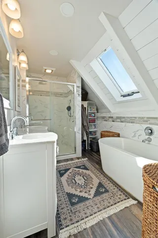 a view of a backyard of the house