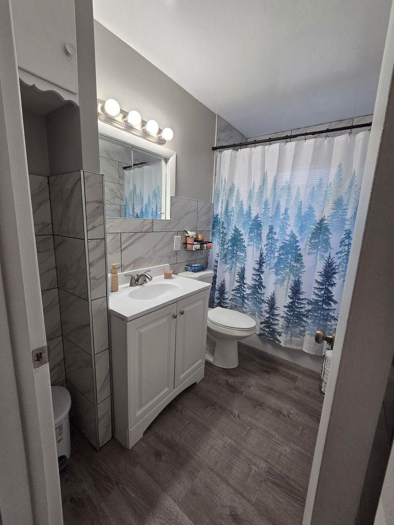 2550 26th Street Rock Island, IL 61201 - Photo 15 of 33 a bathroom with a sink toilet a mirror and shower