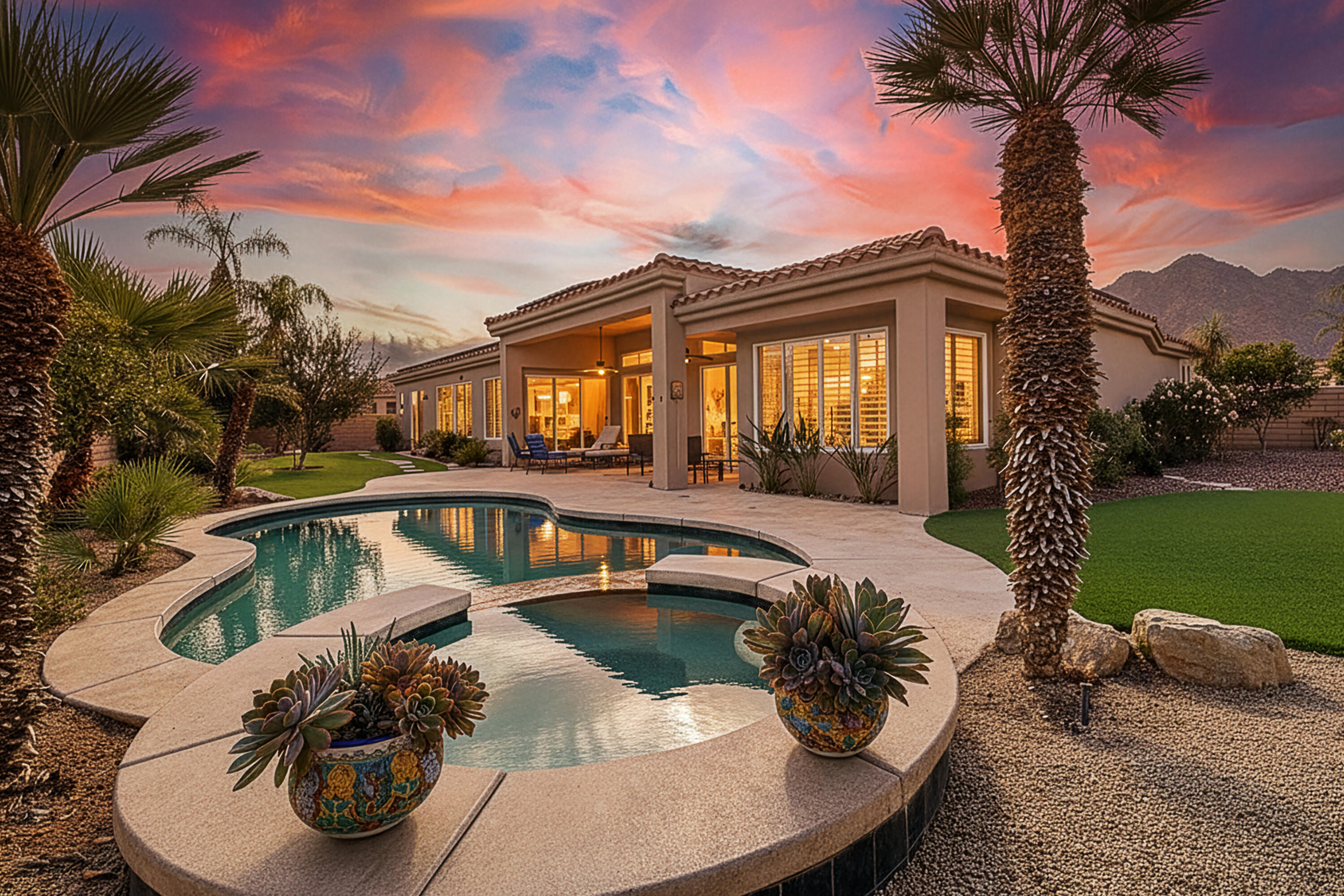 77374 Box Ridge Place Indian Wells, CA 92210 - Photo 15 of 52 Evening View South-East