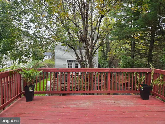 a view of wooden deck