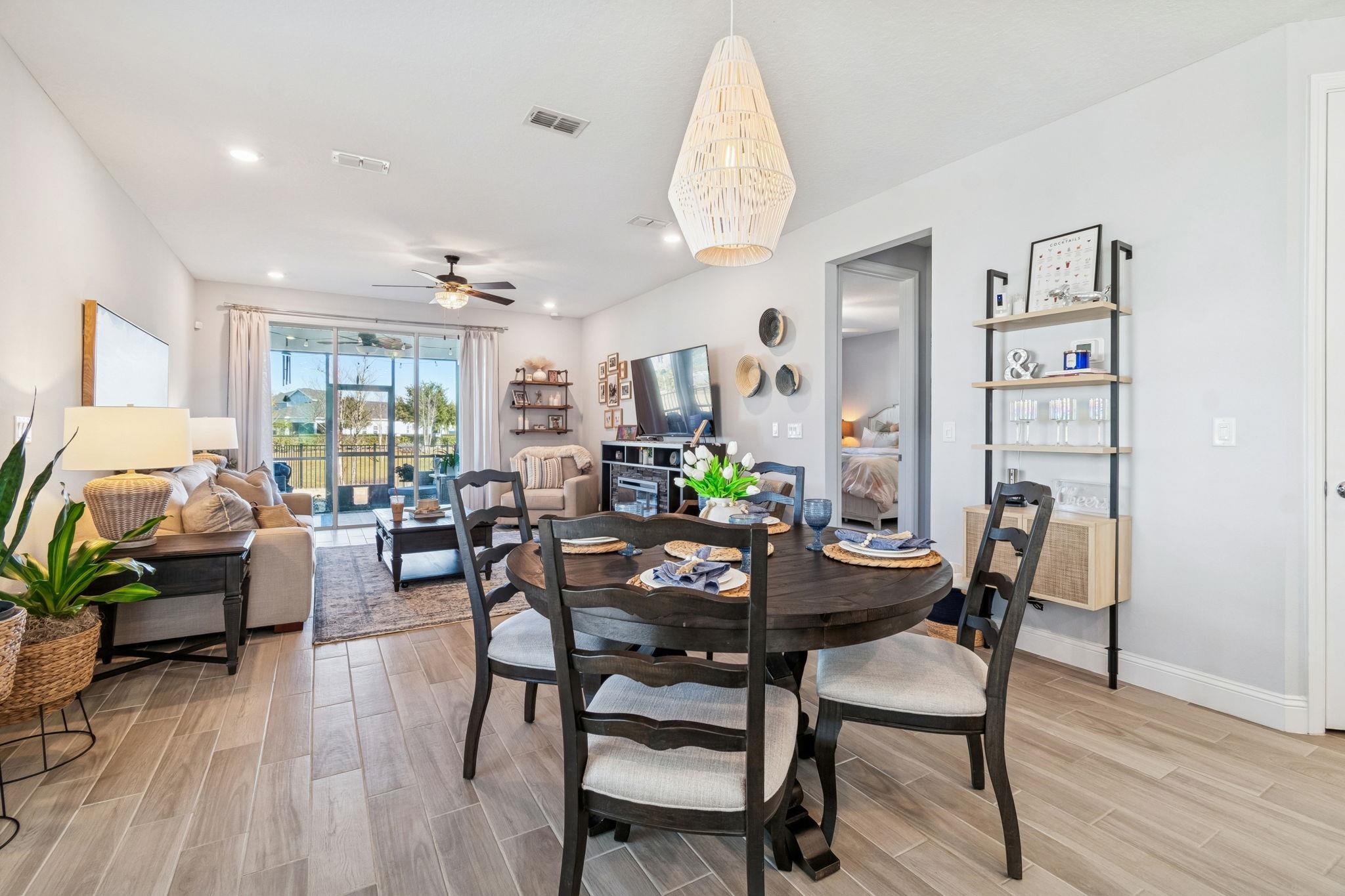 262 Killarney Avenue St. Johns, FL 32259 - Photo 21 of 100 Dining space with wood tiled floors, recessed lighting, and ceiling fan