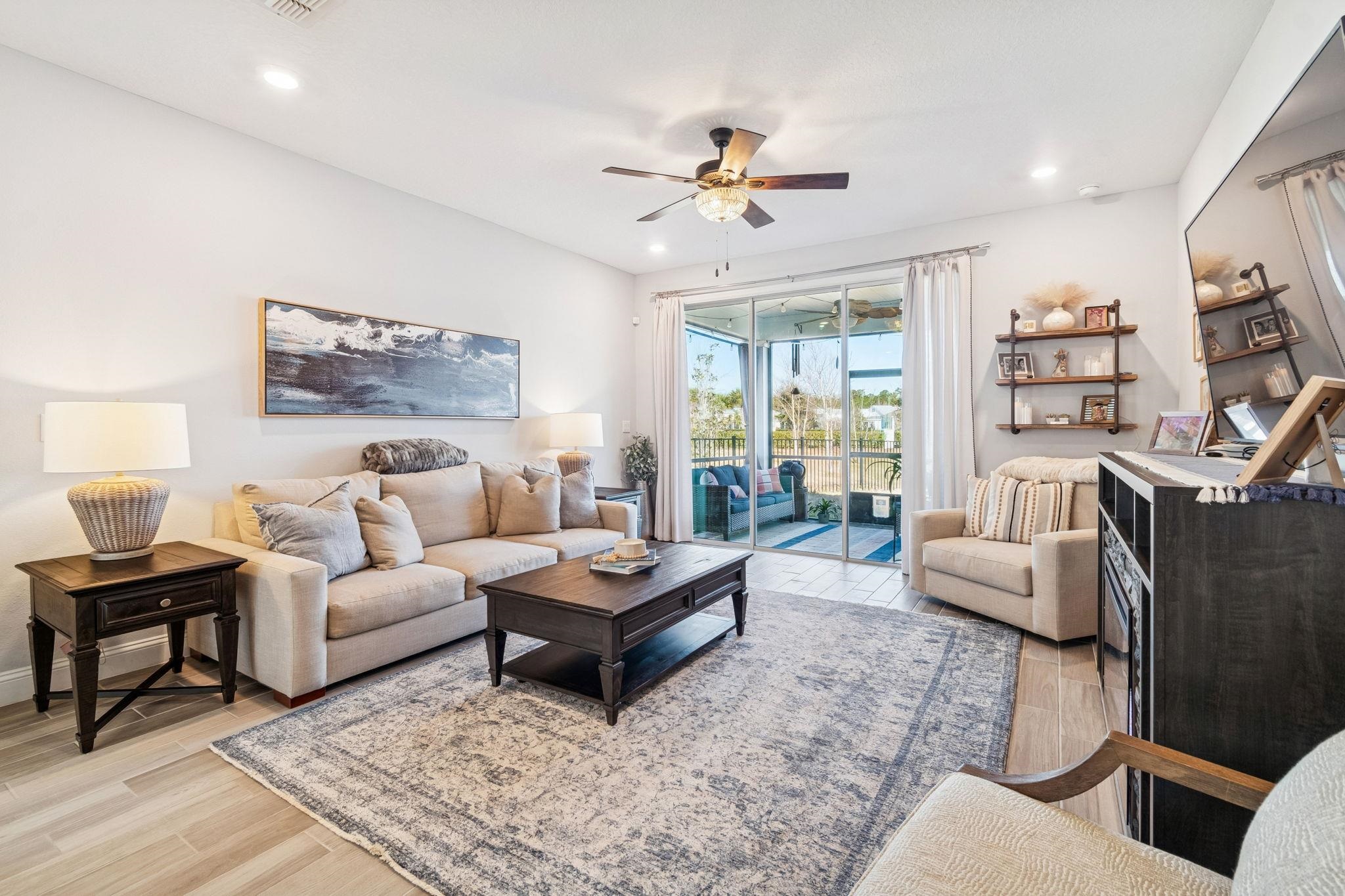 262 Killarney Avenue St. Johns, FL 32259 - Photo 25 of 100 Living area with light wood finished floors, ceiling fan, and recessed lighting