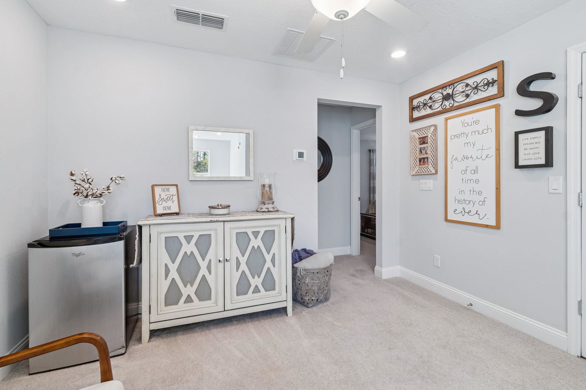 262 Killarney Avenue St. Johns, FL 32259 - Photo 46 of 100 Living area featuring light carpet, ceiling fan, and recessed lighting