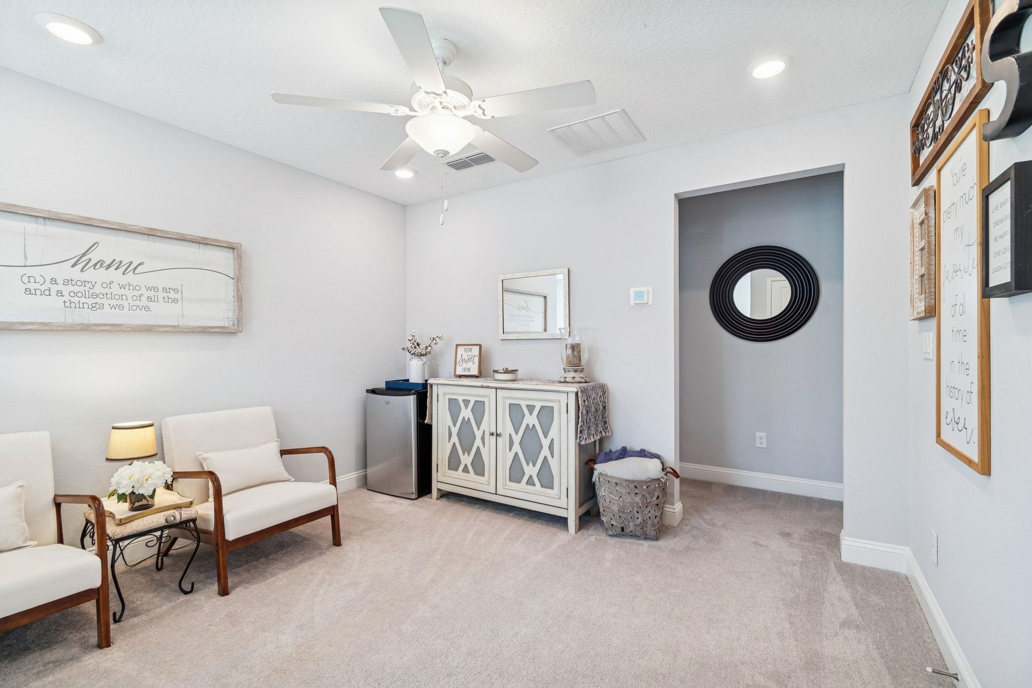 262 Killarney Avenue St. Johns, FL 32259 - Photo 47 of 100 Sitting room with carpet flooring, recessed lighting, and ceiling fan
