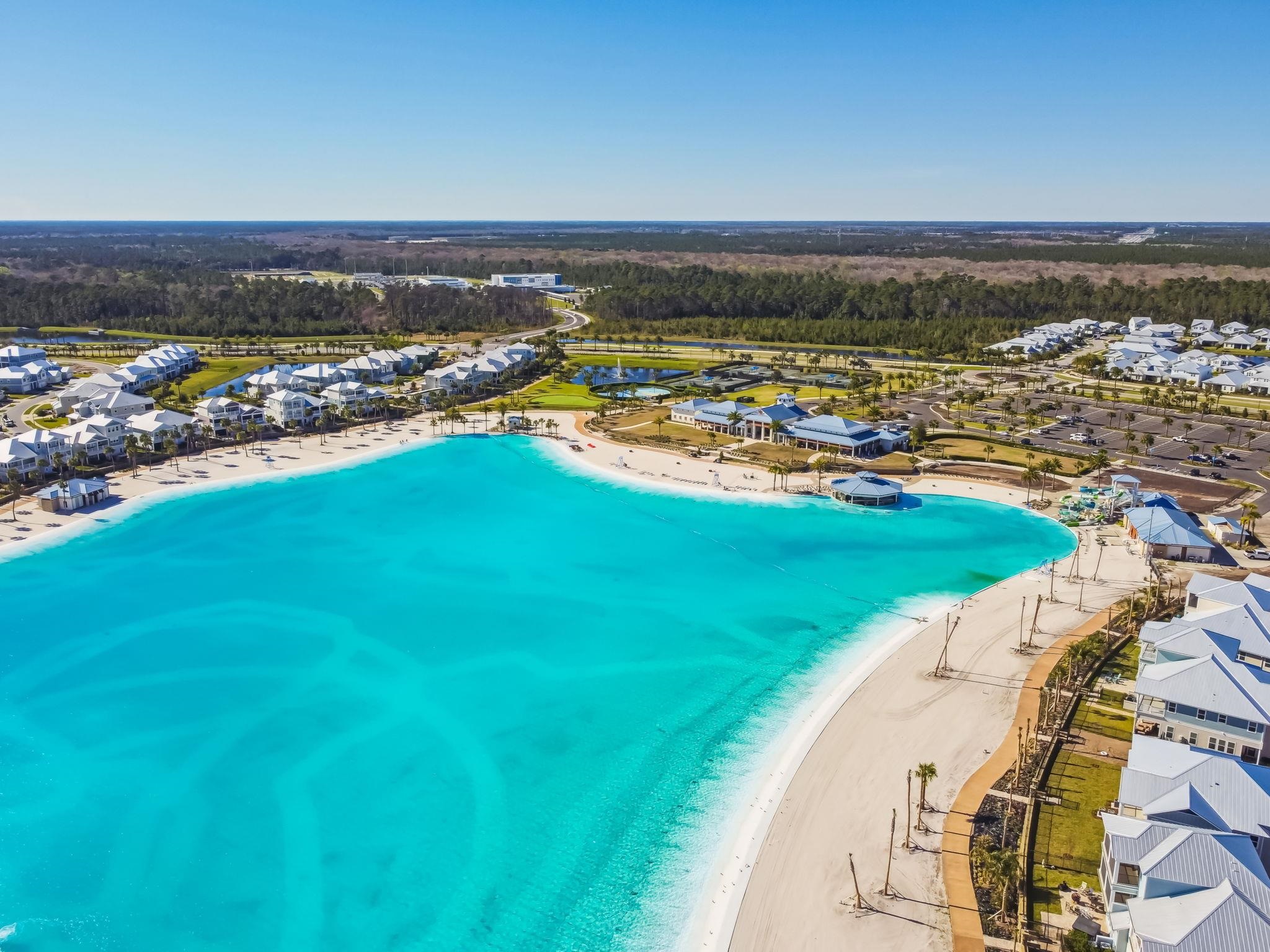 262 Killarney Avenue St. Johns, FL 32259 - Photo 82 of 100 Aerial view of residential area with waterfront with a beach and a forest
