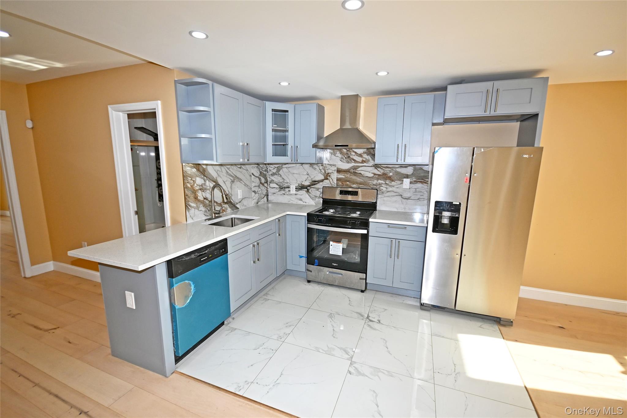 1737 Pacific Street Brooklyn, NY 11213 - Photo 6 of 38 a kitchen with stainless steel appliances granite countertop a stove top oven a refrigerator a sink and dishwasher