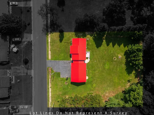 an aerial view of a house