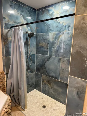 a bathroom with a shower