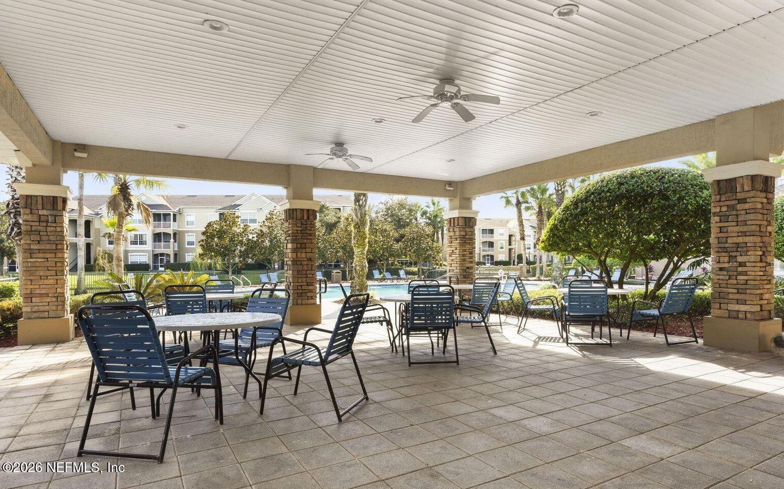 7990 Baymeadows Road East, Unit 912 Jacksonville, FL 32256 - Photo 20 of 25 a dining room with furniture and a floor to ceiling window