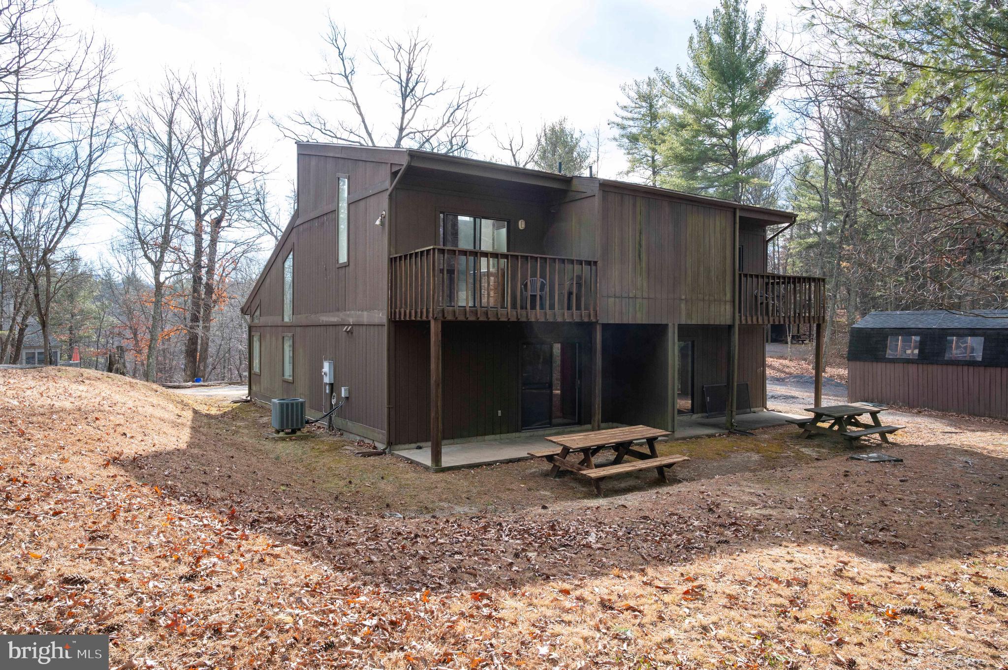 377 Spitz Lane, Unit 100 Basye, VA 22810 - Photo 9 of 69 a backyard of a house with barbeque oven and covered with trees
