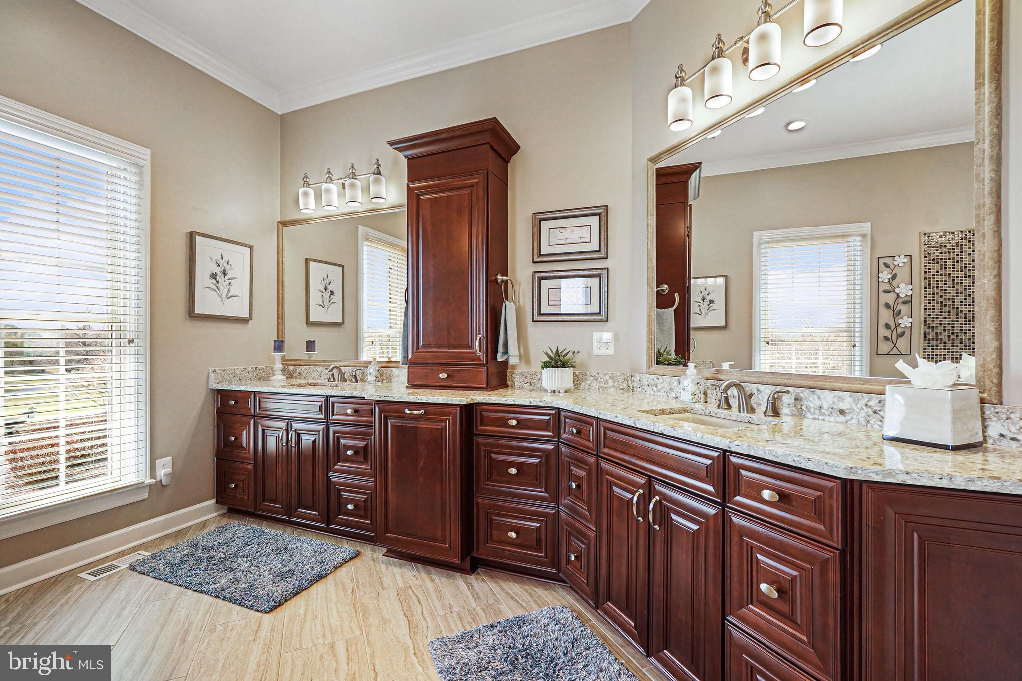 2309 Kings Arms Drive Fallston, MD 21047 - Photo 44 of 89 a spacious bathroom with a granite countertop double vanity and a mirror