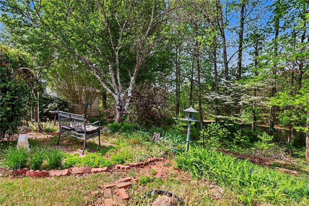 304 Allegheny Avenue Dallas, GA 30132 - Photo 28 of 30 a backyard of a house with lots of green space and a fountain