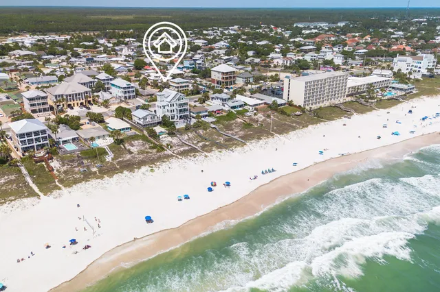 a front view of a building with street