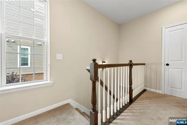 a view of a room with a window