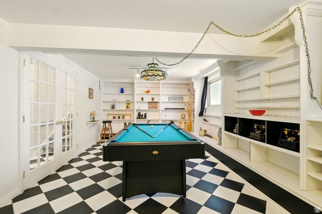 1188 600 East Logan, UT 84341 - Photo 10 of 16 Rec room featuring pool table, light floors, and ornamental molding