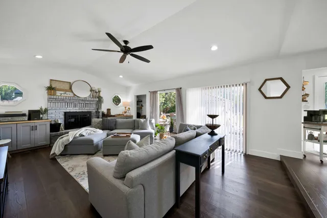 a living room with furniture