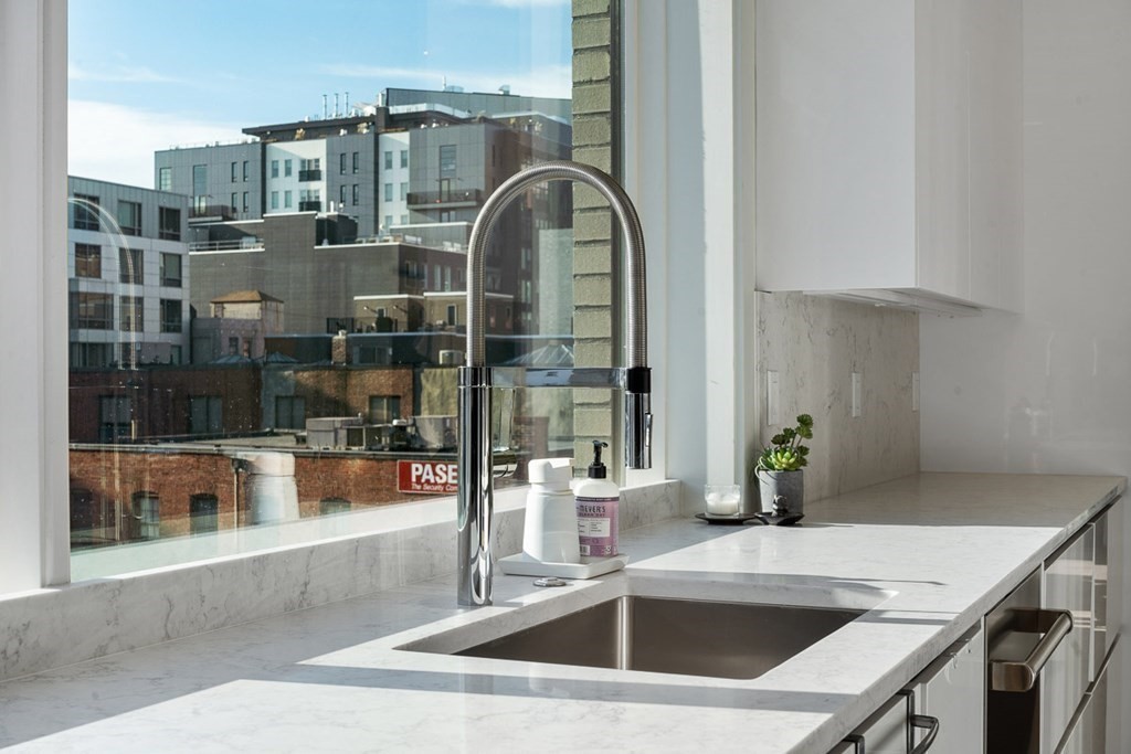 100 A Street, Unit 4 Boston, MA 02127 - Photo 3 of 42 a kitchen with a sink and a potted plant