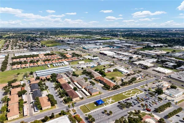 an aerial view of a city