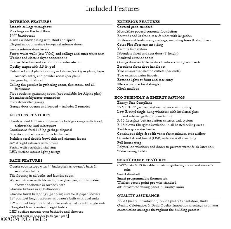 7523 Gorse Drive, Unit 38 Leland, NC 28479 - Photo 46 of 52 Included Features