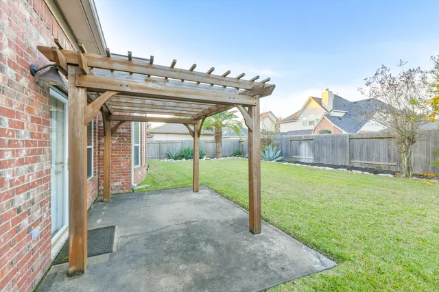 a view of a porch with a backyard