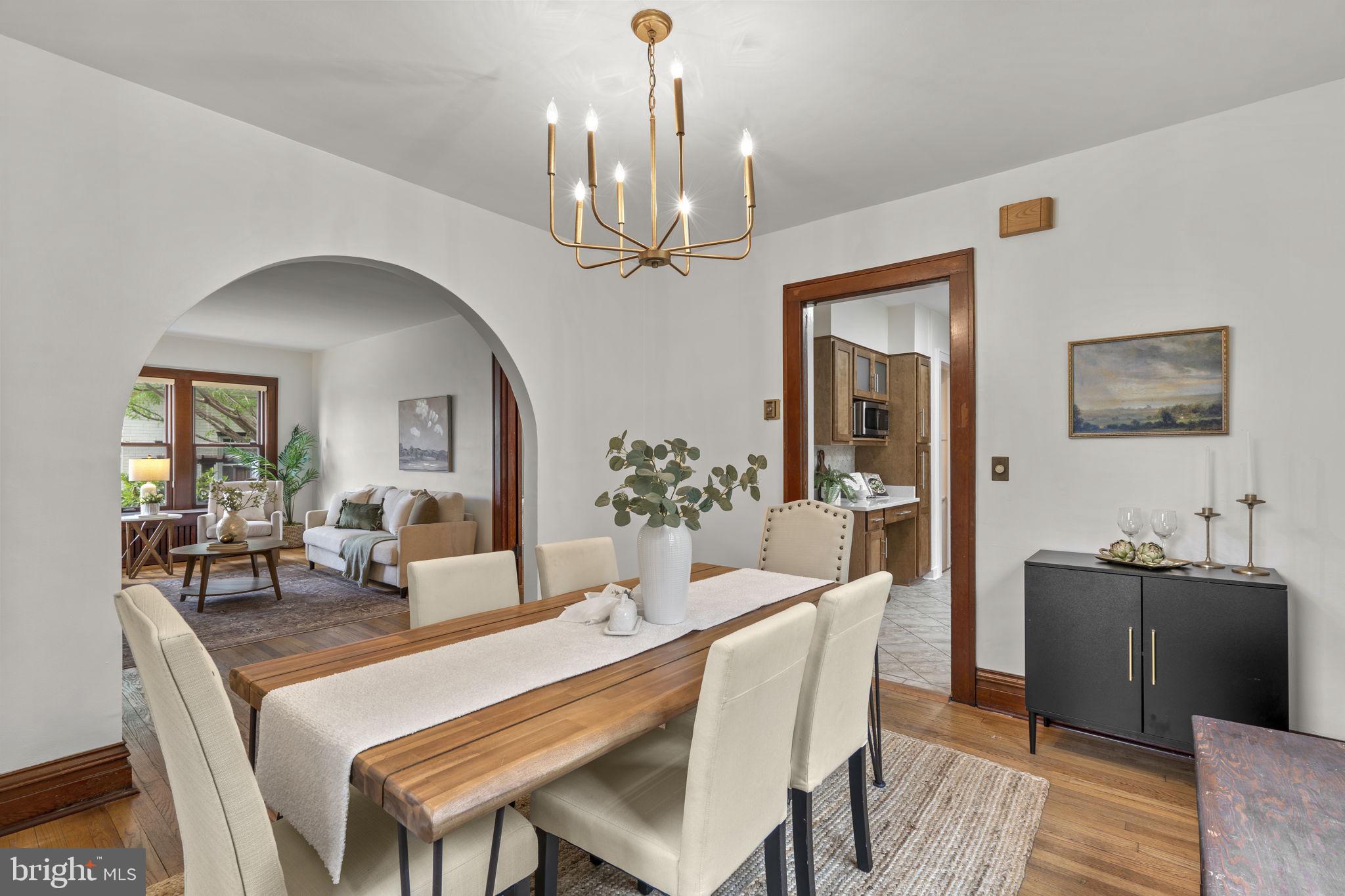 9409 Garwood Street Silver Spring, MD 20901 - Photo 14 of 49 Charming dining space with elegant archway.